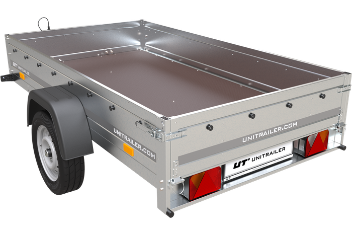 Einachsiger Pkw-Anhänger Unitrailer Gartenanhänger 230 x 125 cm mit fester Deichsel 500/750 kg